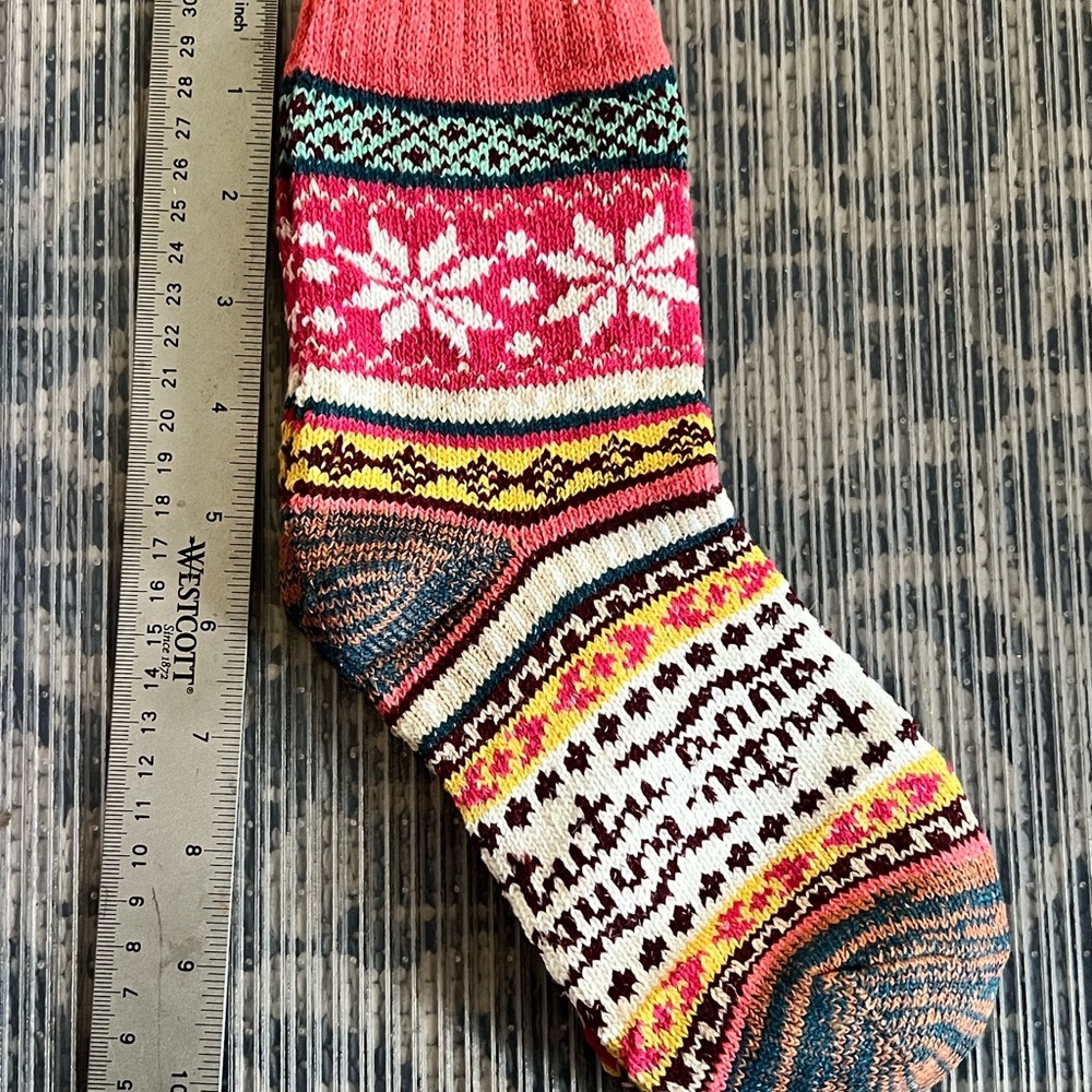 New set of 5 Colorful Patterned Knit Socks winter wool hiking boot socks women’s - Picture 3 of 8